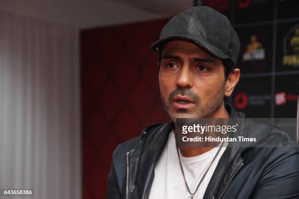 Bollywood actor Arjun Rampal during an exclusive interview with HT City-Hindustan Times at Super Fight League-2017, Siri Fort Auditorium, on February...