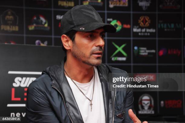 Bollywood actor Arjun Rampal during an exclusive interview with HT City-Hindustan Times at Super Fight League-2017, Siri Fort Auditorium, on February...