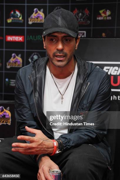 Bollywood actor Arjun Rampal during an exclusive interview with HT City-Hindustan Times at Super Fight League-2017, Siri Fort Auditorium, on February...