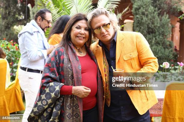 Fashion Designers Ritu Kumar and Rohit Bal during a party to celebrate Basant Panchami over lunch at designer Ritu Kumar’s residence, on February 18,...