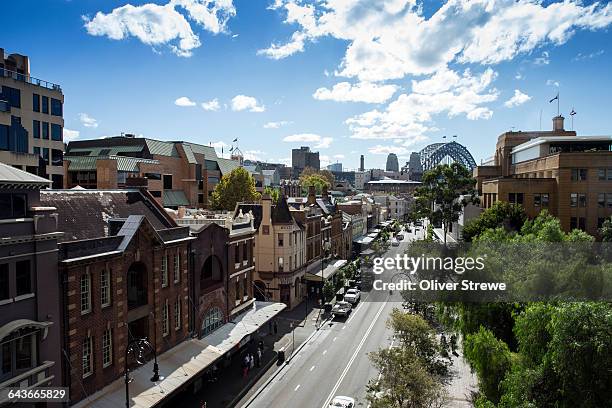 the rocks, sydney - sydney street stockfoto's en -beelden