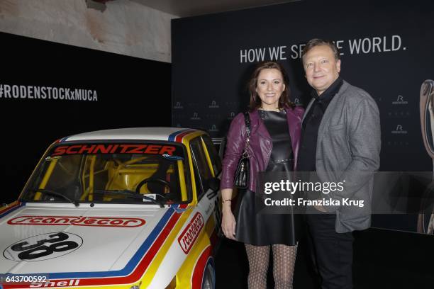 Simone Ballack and Oliver Kastalio, CEO Rodenstock attend the Rodenstock Exhibition Opening Event at Museum of Urban and Contemporary Art in Munich...