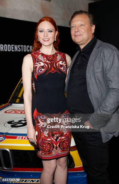 Barbara Meier and Oliver Kastalio, CEO Rodenstock attend the Rodenstock Exhibition Opening Event at Museum of Urban and Contemporary Art in Munich on...