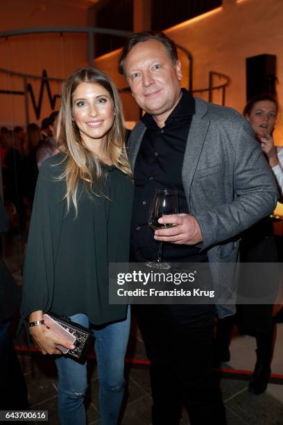 Catherine Hummels and Oliver Kastalio, CEO Rodenstock attend the Rodenstock Exhibition Opening Event at Museum of Urban and Contemporary Art in...