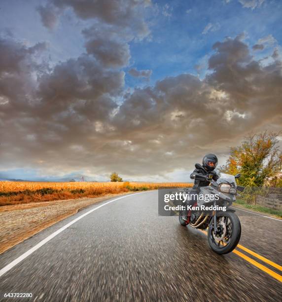 female motorcyclist - motocicletta foto e immagini stock