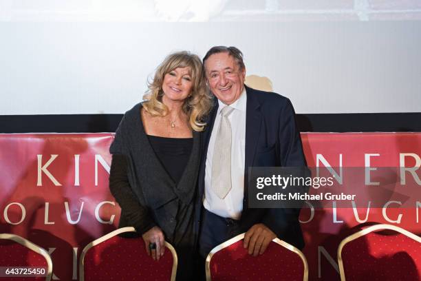 Actress Goldie Hawn and Richard Lugner are seen during a press conference where Lugner presented Hawn as his guest for this year's Opera Ball at...