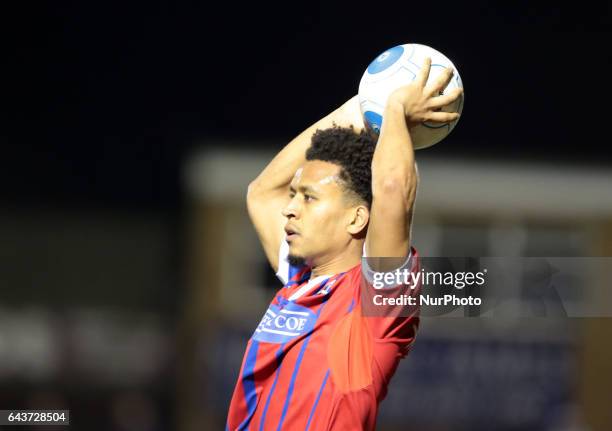 Dagenham &amp; Redbridge's Joe Widdowson during Dagenham and Redbridge against Bromley, Vanarama National League Football at Chigwell Construction...