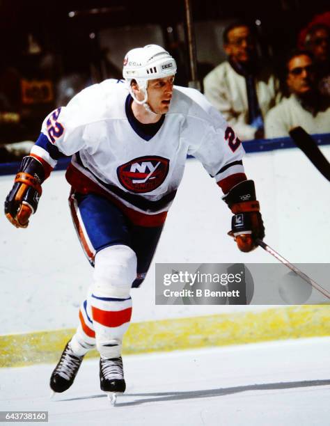 1980s: Former New York Islander Mike Bossy in action.