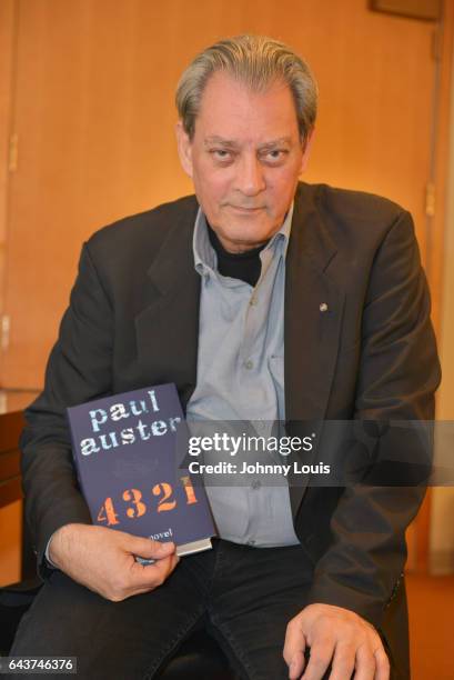 Author Paul Auster poses for portrait before A Evening with Paul Auster & friends! MUSIC, MAGIC & THE MUSE: for his latest novel, "4 3 2 1" features...