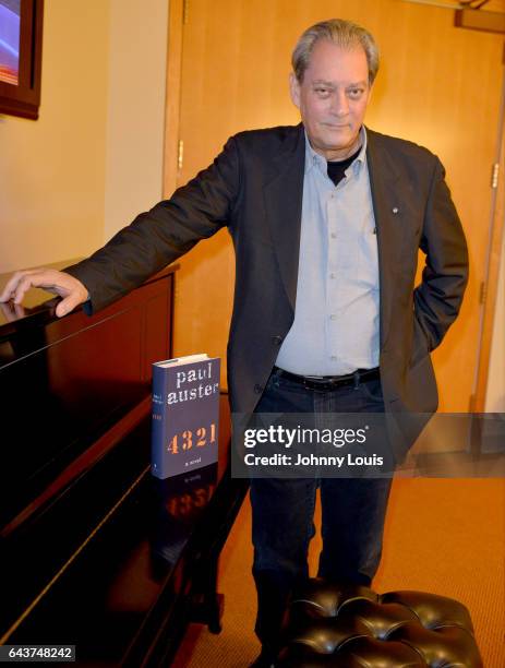 Author Paul Auster poses for portrait before A Evening with Paul Auster & friends! MUSIC, MAGIC & THE MUSE: for his latest novel, "4 3 2 1" features...