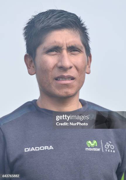 Nairo Quintana from Movistar at the Abu Dhabi Tour 2017 - Top Riders photo-call, outside the Yas Viceroy Abu Dhabi hotel. On Wednesday, February 22...