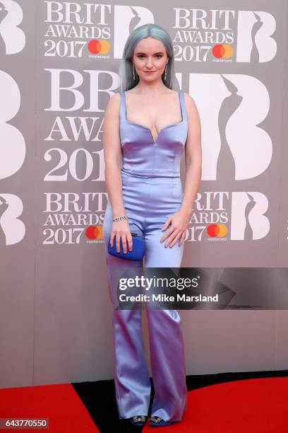 Grace Chatto of Clean Bandit attends The BRIT Awards 2017 at The O2 Arena on February 22, 2017 in London, England.