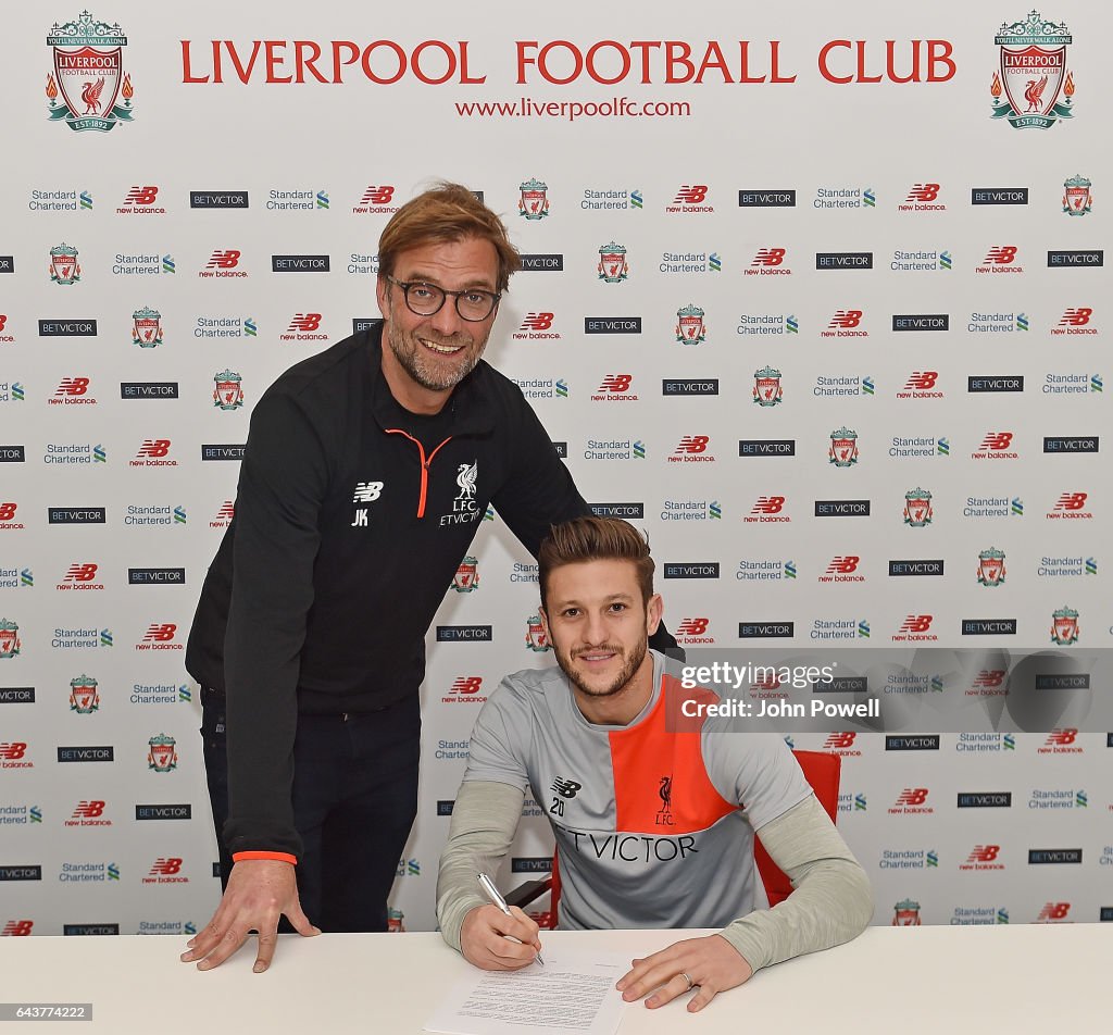 Adam Lallana Signs New Contract At Liverpool