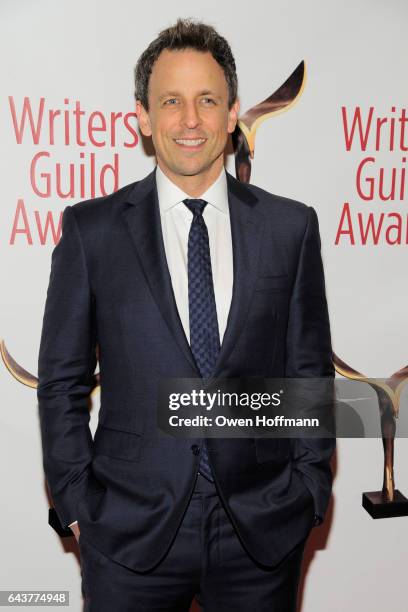 Seth Meyers attends 69th Writers Guild Awards at Edison Ballroom on February 19, 2017 in New York City.
