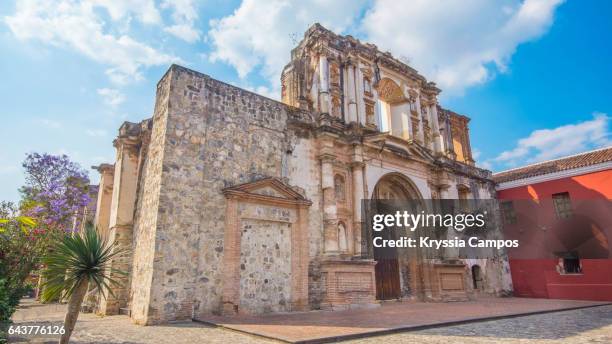 ruins of iglesia de la compañia de jesus(antigua guatemala) - compañia stock pictures, royalty-free photos & images