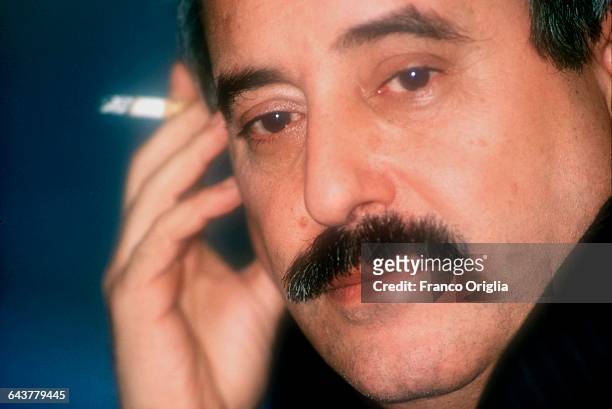 Italian judge Giovanni Falcone attends the launch of the book 'Dieci Anni di Mafia' by Saverio Lodato in October 1991 in Rome, Italy. Falcone was an...