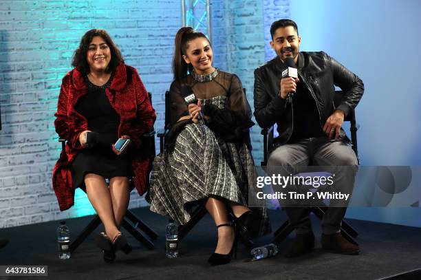 Director Gurinda Chadha and actors Hama Qureshi and Manish Dayal join BUILD for a live interview at their London studio at AOL on February 22, 2017...