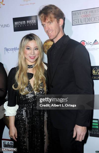 Actress Alice Aoki and husband Justin Aoki arrive for the Roman Media Inc.'s 3rd Annual Red Carpet And Fashion Show held at Boulevard3 on February...