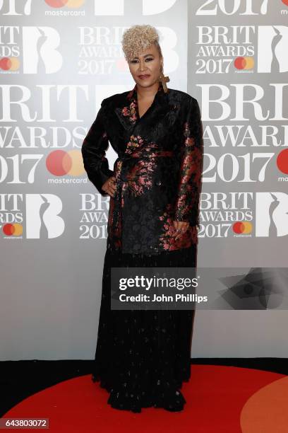 Emeli Sande attends The BRIT Awards 2017 at The O2 Arena on February 22, 2017 in London, England.