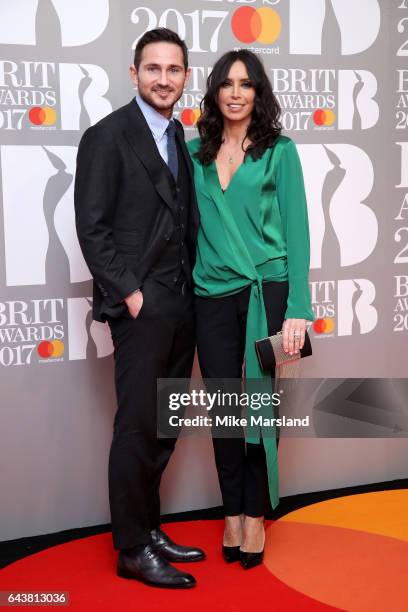 Footballer Frank Lampard and TV Presenter Christine Bleakley attend The BRIT Awards 2017 at The O2 Arena on February 22, 2017 in London, England.