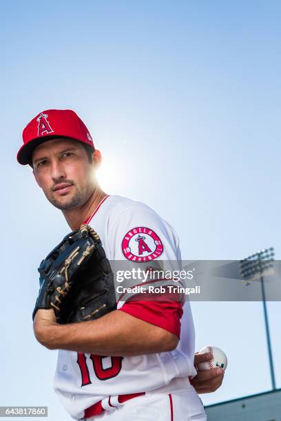 Huston Street of the Los Angeles Angels of Anaheim poses for a portrait at Tempe Diablo Stadium on February 21, 2017 in Tempe, Arizona.