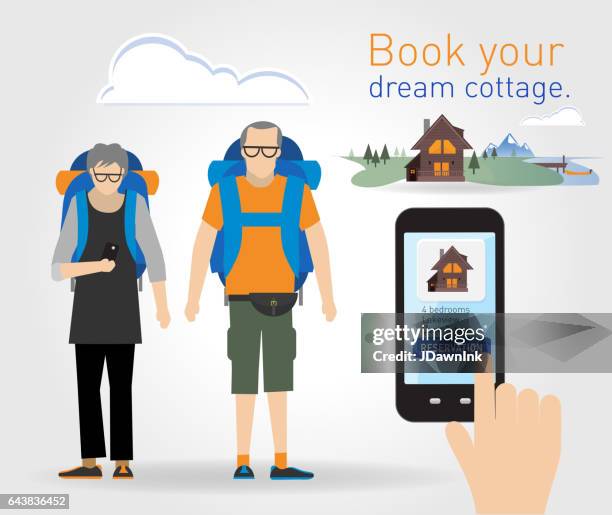 non traditional travel accommodations - canada cottage stock illustrations