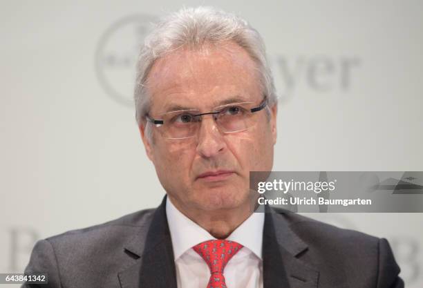 Balance Press Conference of Bayer AG in Leverkusen. Hartmut Klusik, Member of the Board of Bayer AG, during the press conference.