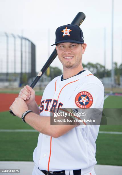 Houston Astros Non-Roster Invitee Infielder Reid Brignac poses for a portrait during Houston Astros Photo Day at The Ballpark of the Palm Beaches on...