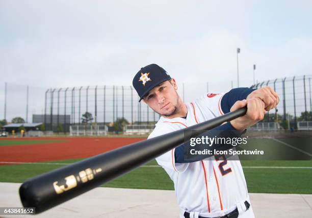 Houston Astros Infielder Alex Bregman poses for a portrait during Houston Astros Photo Day at The Ballpark of the Palm Beaches on February 19, 2017...