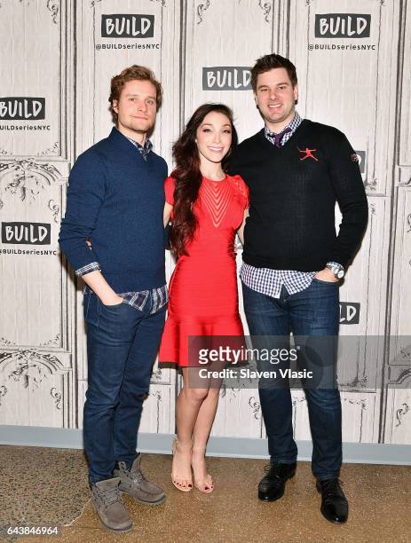 Olympians Charlie White, Meryl Davis, and Tim Morehouse attend the Build Series at Build Studio at Build Studio on February 22, 2017 in New York City.