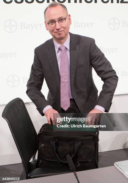 Balance Press Conference of Bayer AG in Leverkusen. Werner Baumann, CEO of Bayer AG, during the press conference.