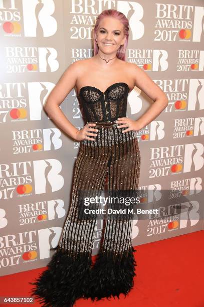 Louisa Johnson attends The BRIT Awards 2017 at The O2 Arena on February 22, 2017 in London, England.