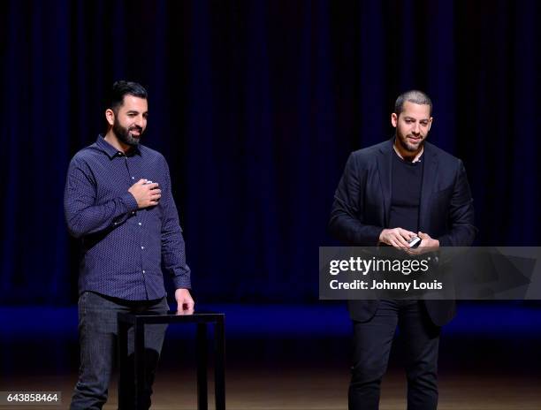 Magicians David Blaine and Guest performs during A Evening with Paul Auster & friends! MUSIC, MAGIC & THE MUSE: for his latest novel, "4 3 2 1"...