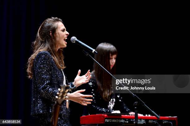 Singer Sophie Auster and Brittany Anjou preform during A Evening with Paul Auster & friends! MUSIC, MAGIC & THE MUSE: for his latest novel, "4 3 2 1"...
