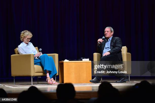 Author Siri Hustvedt and Paul Auster during a Q&A about his latest novel, "4 3 2 1" during A Evening with Paul Auster & friends! MUSIC, MAGIC & THE...