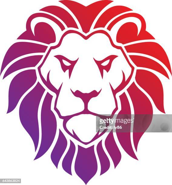 lion head - roaring stock illustrations