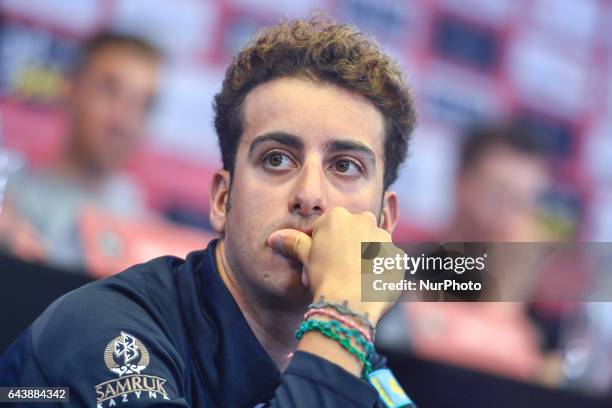 Italy's Fabio Aru from Astana Pro Team, during a Top Riders press conference at the Yas Viceroy Abu Dhabi hotel. On Wednesday, February 22 in Crowne...