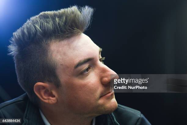 Italy's Elia Viviani from Team SKY, at the end of the Top Riders press conference at the Yas Viceroy Abu Dhabi hotel. On Wednesday, February 22 in...