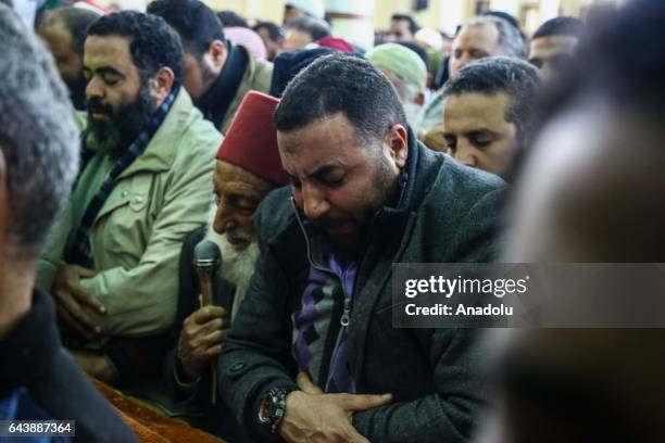 People attend the funeral ceremony of founder of Islamic group Al-Gama Al-Islamiyya Sheikh Omar Abdel-Rahman, who was detained in the United States,...