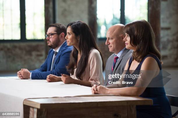 Adios Charleston, Hello James Beard" Episode 1411 -- Pictured: Sean Brock, Padma Lakshmi, Tom Colicchio, Gail Simmons --