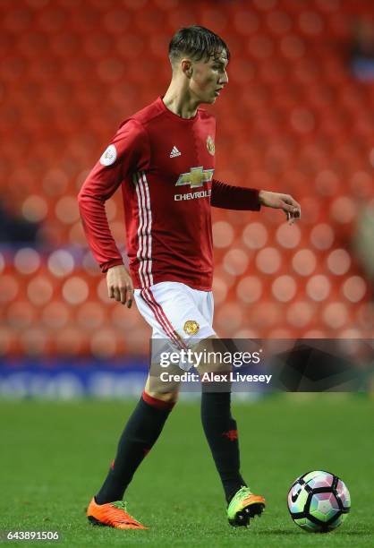 Callum Gribbin of Manchester United during the Premier League International Cup Quarter Final match between Manchester United U23 and Porto B at...