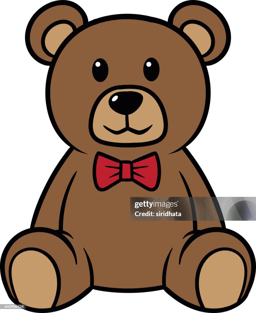 Cartoon Teddy Bear Vector Illustration High-Res Vector Graphic - Getty  Images