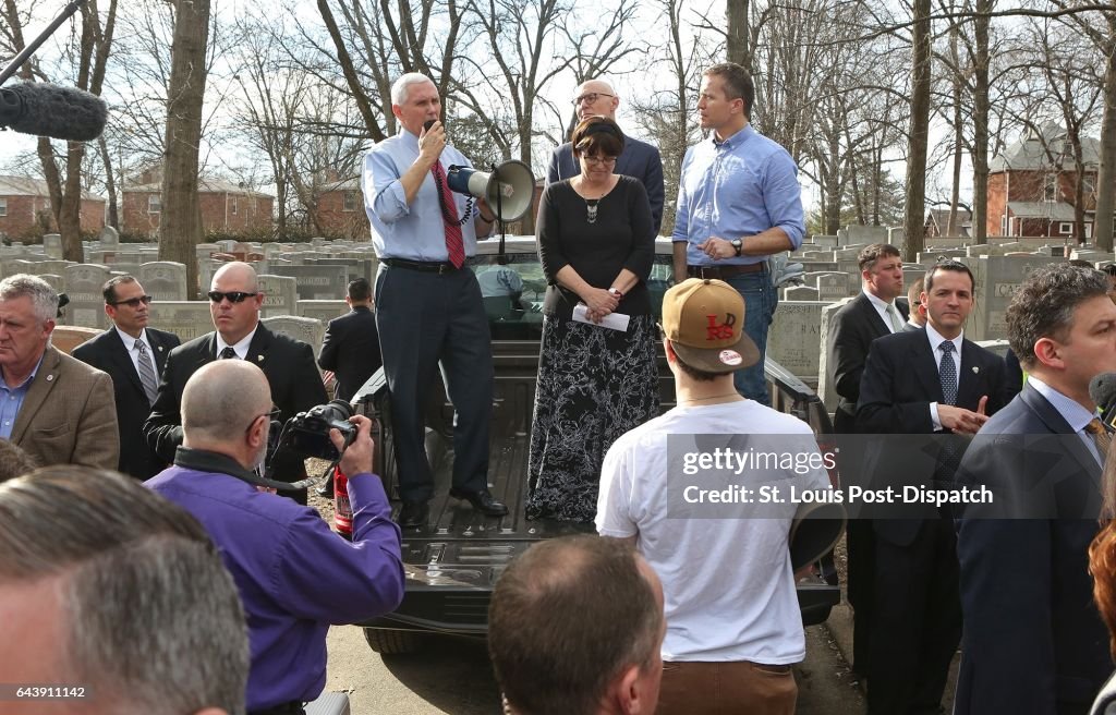 Vice President and Governor visit Vandalized Cemetery