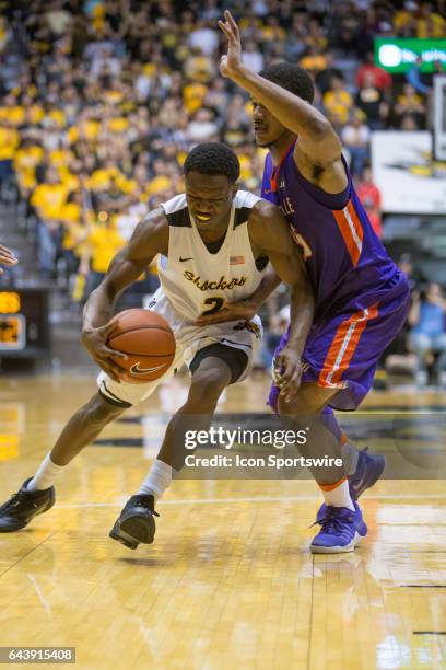 Wichita State Shockers guard Daishon Smith during the Missouri Valley Conference mens basketball game between the Evansville Aces and the Wichita...