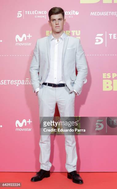 Actor Miguel Bernardeau Duato attends the 'Es por tu bien' premiere at Capitol cinema on February 22, 2017 in Madrid, Spain.