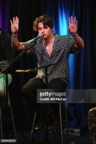 Brad Simpson of The Vamps performs at Q102 Performance Theater February 22, 2017 in Bala Cynwyd, Pennsylvania.