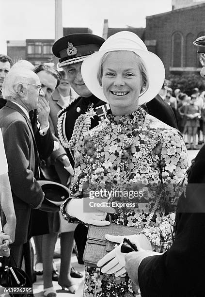 Katharine, Duchess of Kent at an Army Catering Corps Church Parade in Aldershot, UK, 13th June 1971.