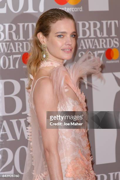 Natalia Vodianova attends The BRIT Awards 2017 at The O2 Arena on February 22, 2017 in London, England.
