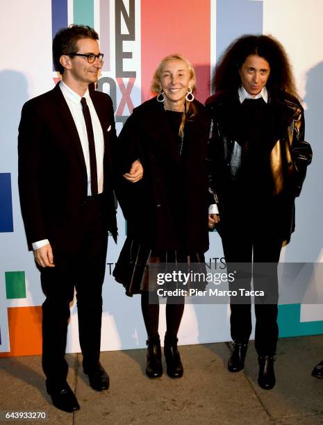 Federico Marchetti, Carla Sozzani and Sara Maino attend Next Talents Vogue during Milan Fashion Week FW17 on February 22, 2017 in Milan, Italy.