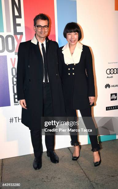 Federico Marchetti and Angelica Cheung attend Next Talents Vogue during Milan Fashion Week FW17 on February 22, 2017 in Milan, Italy.